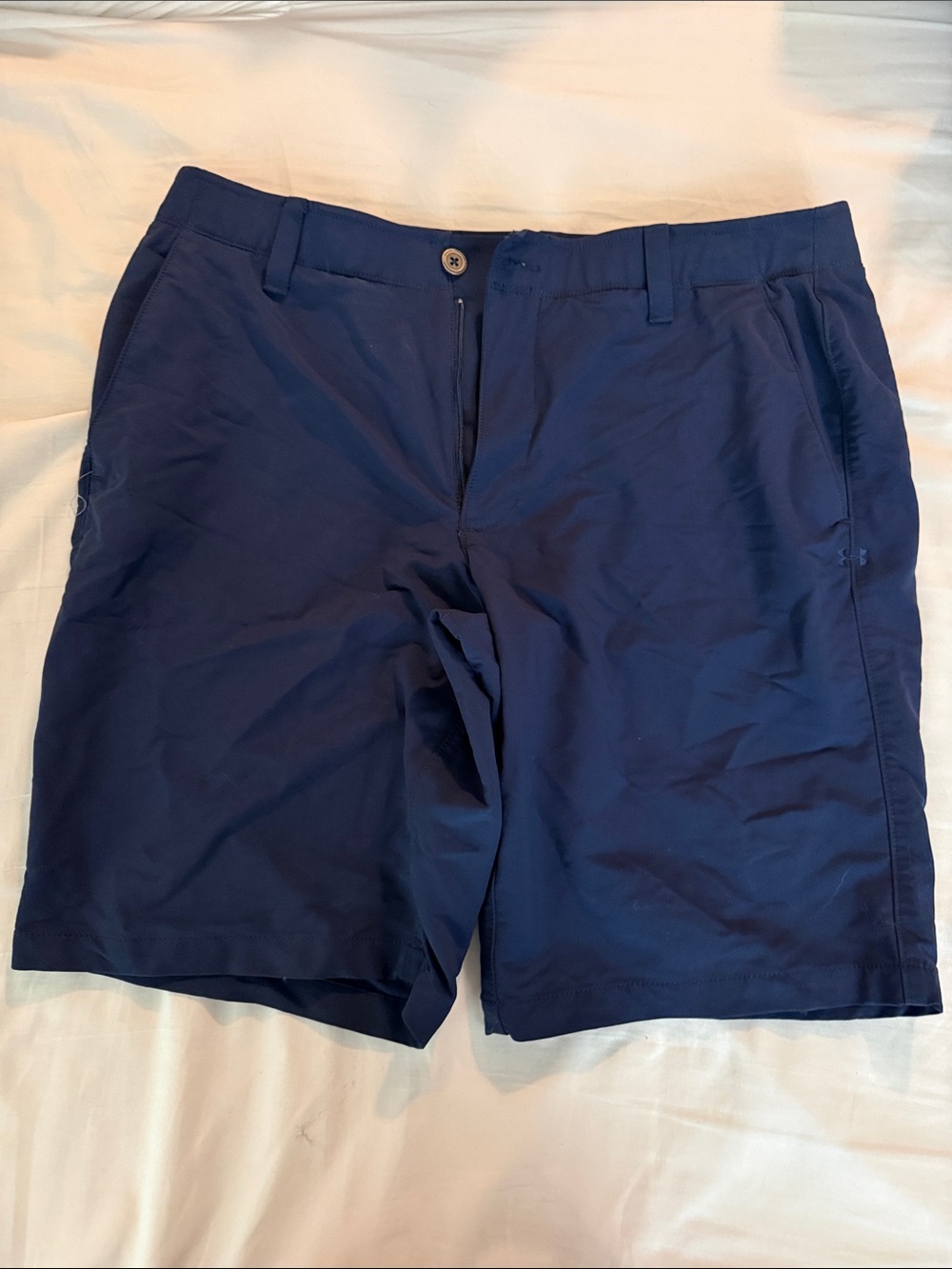 Under Armour Men's Navy Flat Front Performance Shorts